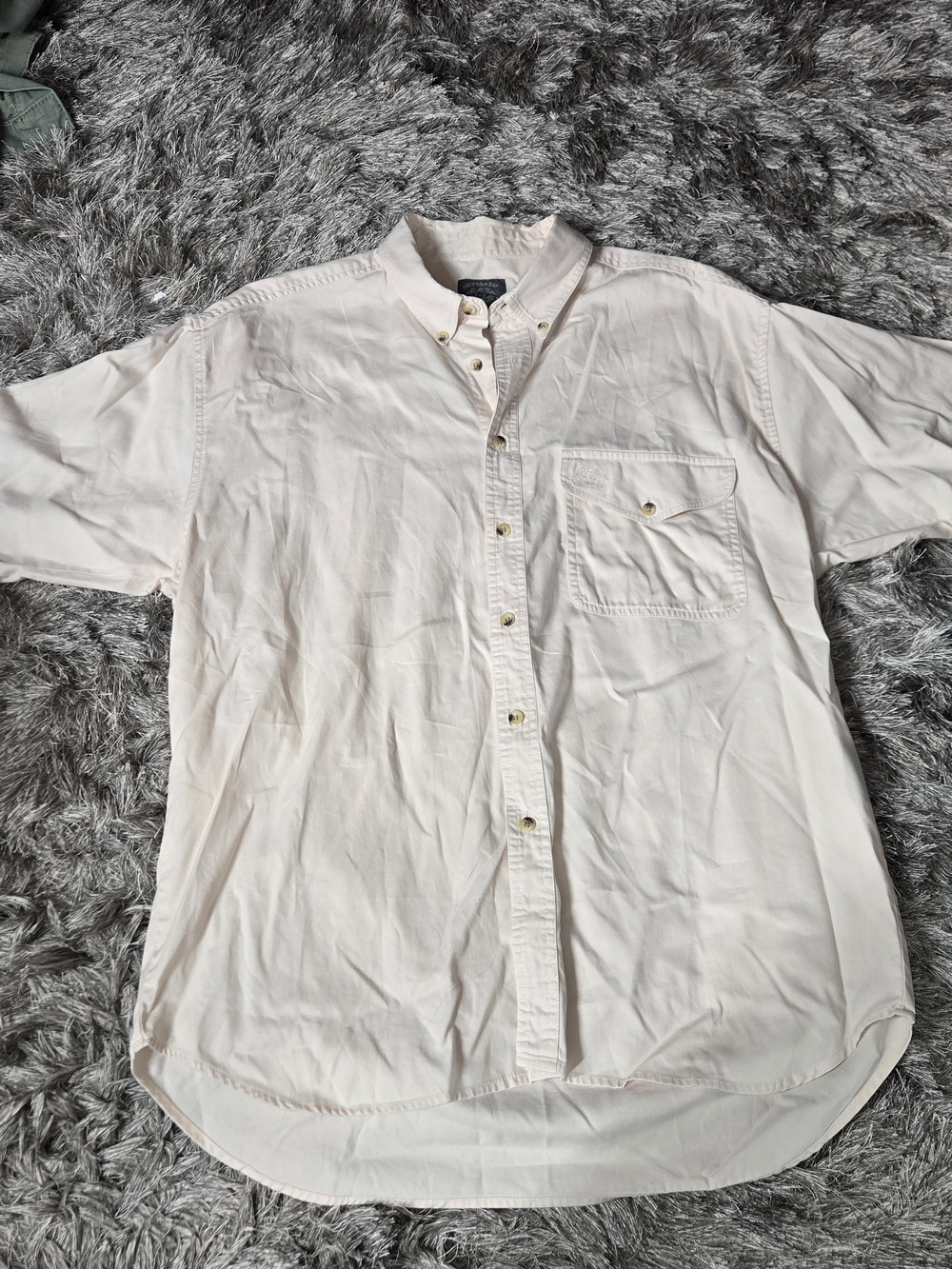 90s Brittania Men's Button-Down Short Sleeve Shirt — Cream